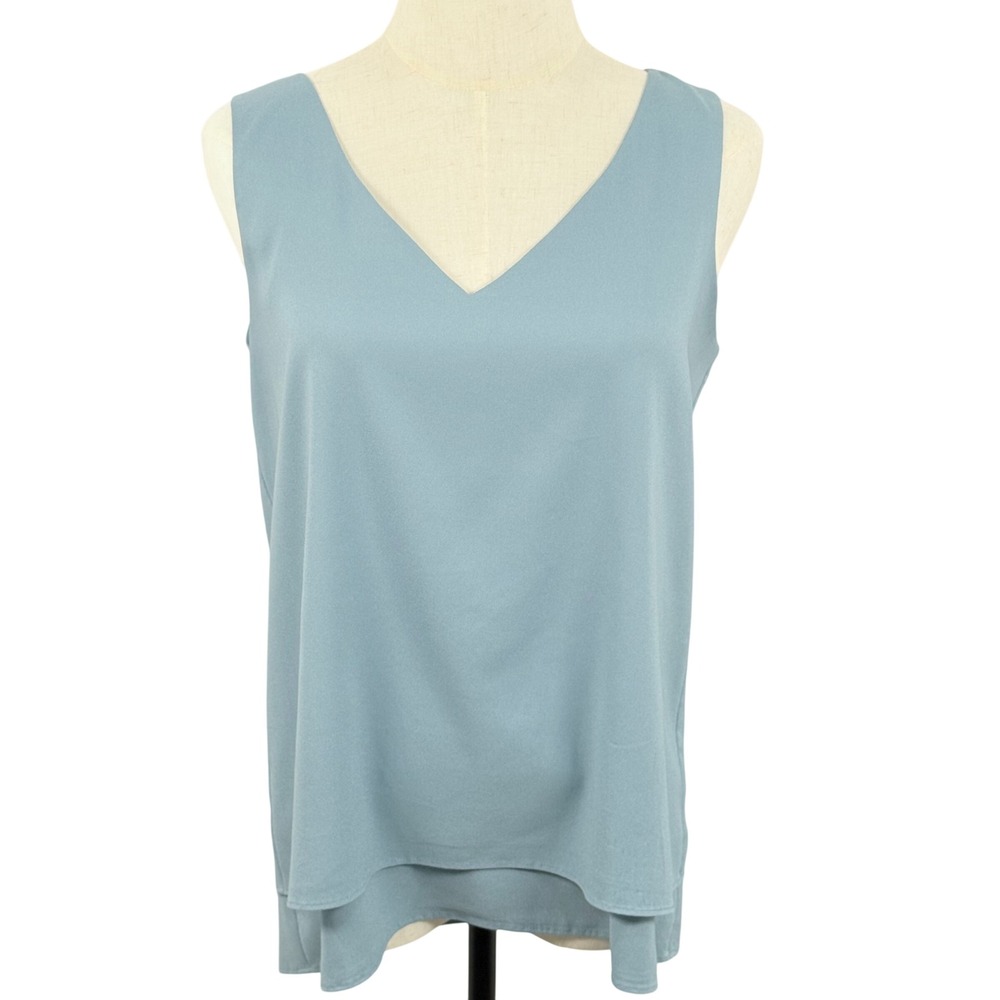 Ann Taylor S Tank Top V Neck Office Workwear Summer Pastel Elegant Quiet Luxury